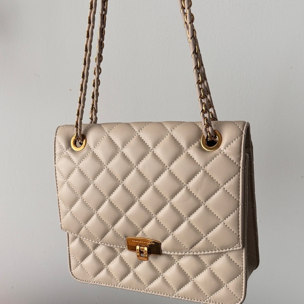 Charles & Keith Quilted Chain Strap Bag